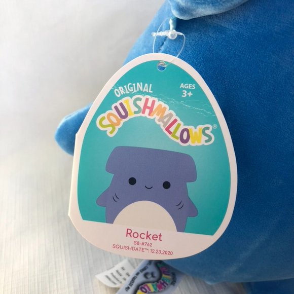 NWT! Squishmallows Rocket the Blue Hammerhead Plush Collectible Toy 8 inch - Picture 3 of 3